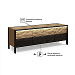 ТВ тумба 2 двери и 2 ящика с подсветкой на рельефном фасаде Warm Industrial варинант исполнения - 8 | Loft Concept в Саратове