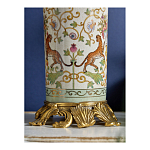 Ваза высокая из фарфора на бронзовом основании Turquoise Blooming Garden варинант исполнения - 7 | Loft Concept в Саратове