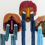 Вязаный Арт-Объект на стену из трех элементов Triptych варинант исполнения - 1 | Loft Concept в Саратове