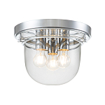 Потолочный светильник для ванных комнат с круглым стеклянным плафоном и тремя лампами Quoizel варинант исполнения - 6 | Loft Concept в Саратове