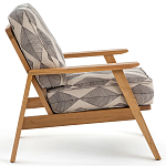 Кресло с каркасом из массива дуба Deniaud Oak Rhombus Beige Armchair варинант исполнения - 3 | Loft Concept в Саратове