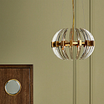 Люстра круглая с прозрачными элементами в форме полумесяца Crystal Crescent варинант исполнения - 5 | Loft Concept в Саратове