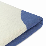 Плед из хлопка синего цвета с абстрактным принтом Elysian Flow Ocean варинант исполнения - 4 | Loft Concept в Саратове