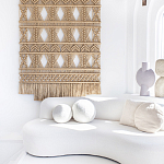 Панно на стену плетеное Макраме бежевый цвет  варинант исполнения - 3 | Loft Concept в Саратове