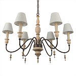 Люстра на металлическом основании с 6-ю белыми тканевыми абажурами Terrain варинант исполнения - 7 | Loft Concept в Саратове