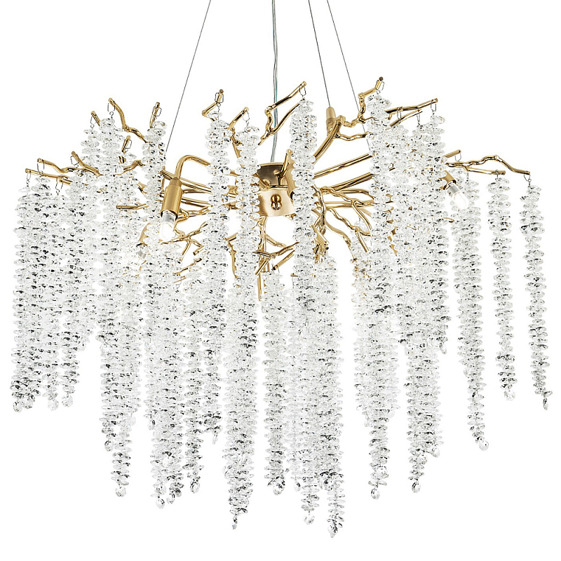 Люстра с декором в виде ветвей с хрустальными подвесками Fairytree Gold Crystal Chandelier 8 Золотой Прозрачное Стекло Люстра с декором в виде ветвей с хрустальными подвесками Fairytree Gold Crystal Chandelier 8 Золотой Прозрачное Стекло в Саратове | Loft Concept