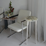 Круглый журнальный столик со столешницей из эпоксидной смолы Epoxy Resin Flowers Coffee Table варинант исполнения - 2 | Loft Concept в Саратове