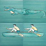 Плитка с узором Крокодил байдарочник варинант исполнения - 1 | Loft Concept в Саратове