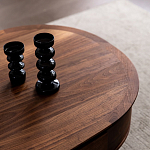 Кофейный стол овальный из дерева с 2-мя ящиками Coffee Walnut Table варинант исполнения - 4 | Loft Concept в Саратове