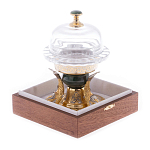 Икорница с декором "Три рыбки" с гравировкой и натуральным камнем Нефрит Decorative Cavair Dishes варинант исполнения - 6 | Loft Concept в Саратове