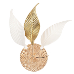 Бра с декоративными белыми и золотыми листьями на текстурном основании Wintery flovers варинант исполнения - 1 | Loft Concept в Саратове