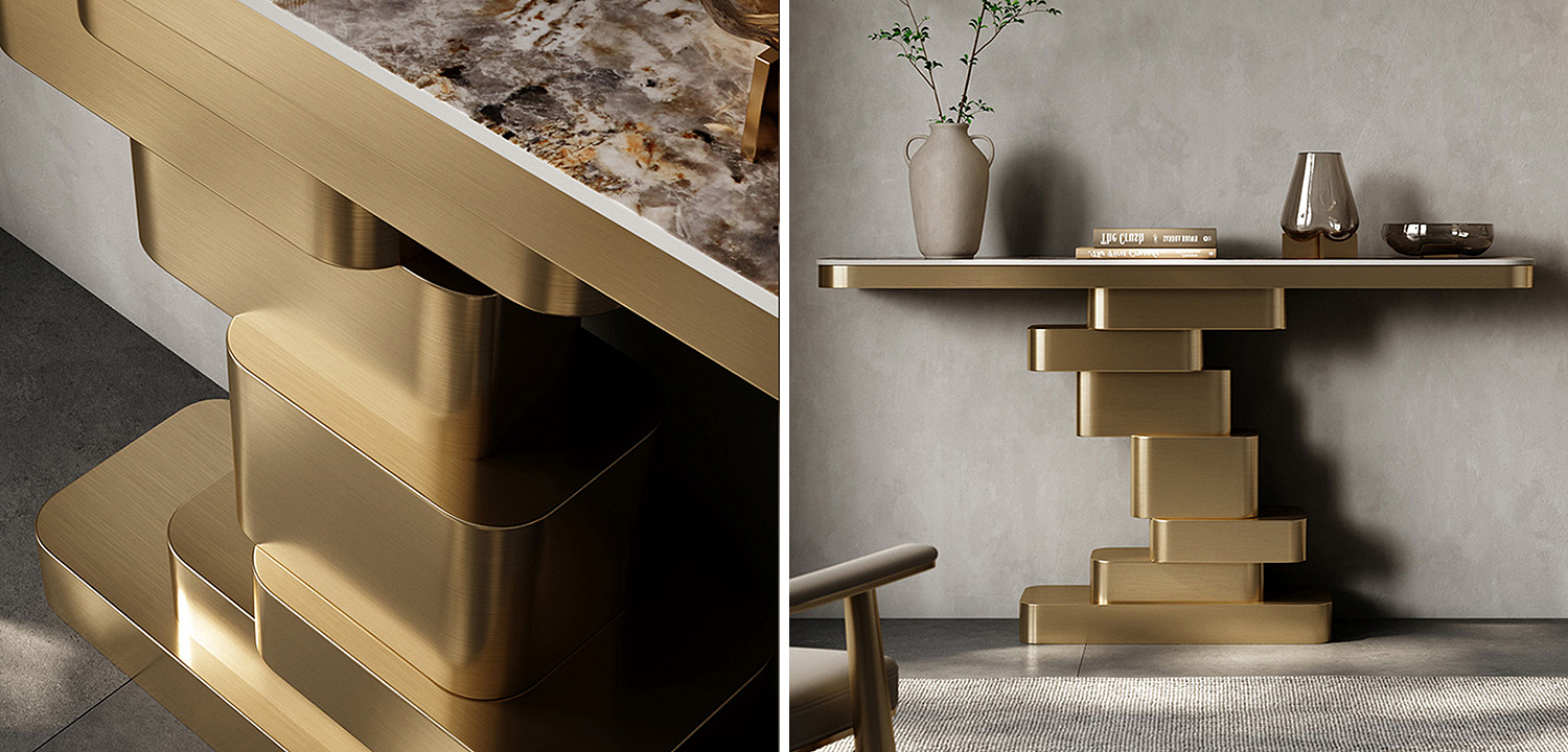 Консоль Maja Marble Metal Console Table Brass Консоль Maja Marble Metal Console Table Brass - Loft-Concept в Саратове