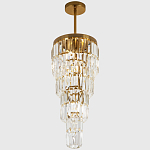 Многоярусная люстра с прямоугольными хрустальными подвесками Allard Crystal Chandelier варинант исполнения - 3 | Loft Concept в Саратове