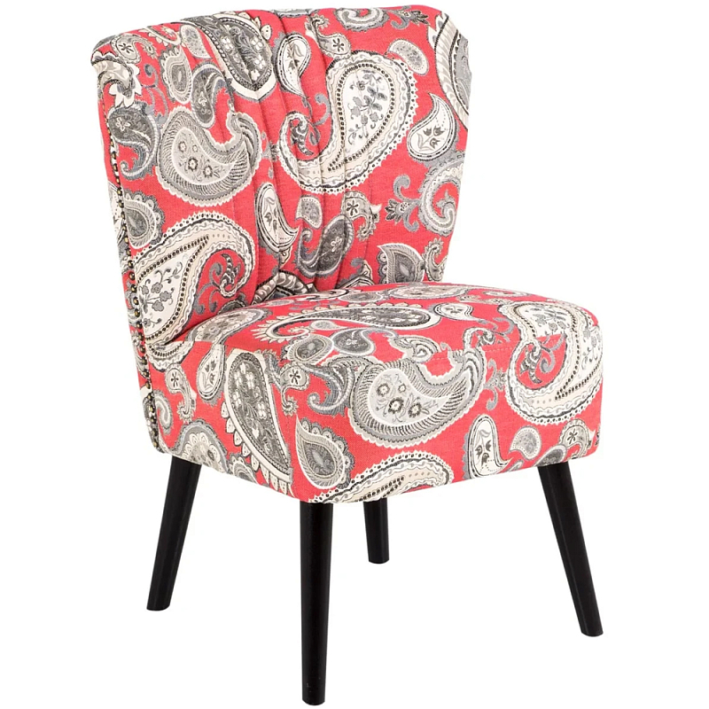 Кресло Harper Paisley Armchair Red Красный Бежевый Черный Кресло Harper Paisley Armchair Red Красный Бежевый Черный в Саратове | Loft Concept