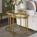 Комплект из 2-х приставных столиков на металлическом основании цвета латунь Ambassador варинант исполнения - 4 | Loft Concept в Саратове