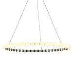 Люстра светодиодная кольцевая с круглыми плафонами белого цвета PEARLS Suspension 80 варинант исполнения - 1 | Loft Concept в Саратове