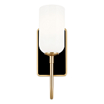  Бра с прямоугольным черным основанием и белым матовым цилиндрическим плафоном Kichler варинант исполнения - 10 | Loft Concept в Саратове