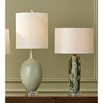 Настольная лампа керамическая с кремовым абажуром Scenic Column варинант исполнения - 6 | Loft Concept в Саратове