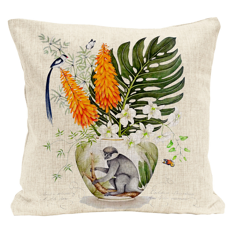 Декоративная подушка Little Monkey Pillow Мульти Бежевый Декоративная подушка Little Monkey Pillow Мульти Бежевый в Саратове | Loft Concept