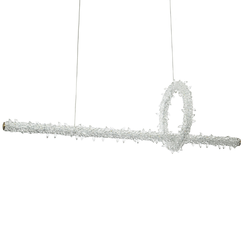 Подвесной линейный светильник Gilbertine Crystals Linear Hanging Lamp Прозрачный Латунь Подвесной линейный светильник Gilbertine Crystals Linear Hanging Lamp Прозрачный Латунь в Саратове | Loft Concept