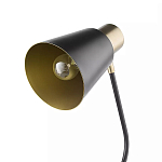 Настольная лампа с наклонным корпусом и подвижным плафоном в сочетании золотистого и чёрного цвета Work Surface Light варинант исполнения - 4 | Loft Concept в Саратове