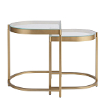 Комплект из 2-х приставных столиков на металлическом основании цвета латунь Ambassador варинант исполнения - 2 | Loft Concept в Саратове
