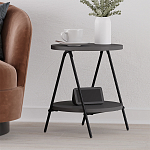 Стол приставной с 2-мя круглыми столешницами цвета антрацит ESSEL SIDE TABLE ANTHRACITE варинант исполнения - 5 | Loft Concept в Саратове