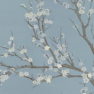 Обои ручная роспись Nara Original colourway on Summer Sky slub silk