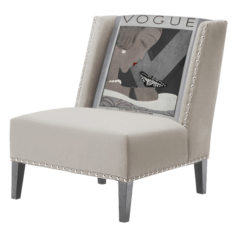 FUN Armchair  Vogui II Beige Дизайнерское кресло с цветным принтом Бежево-серый в Саратове | Loft Concept 