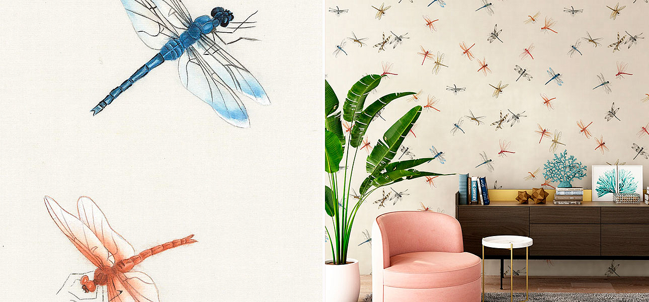 Обои ручная роспись Dragonflies Обои ручная роспись Dragonflies - Loft-Concept в Саратове