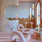 Торшер с разноцветными стеклянными цилиндрами и шарами Eclecticism  варинант исполнения - 4 | Loft Concept в Саратове