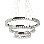 Люстра с тремя кольцами цвета хром и прозрачными хрустальными шарами по периметру Sacramento Transparent Balls Chandelier варинант исполнения - 1 | Loft Concept в Саратове