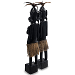 Комплект из 2-х деревянных статуэток Asmat Wooden Statuettes Black варинант исполнения - 2 | Loft Concept в Саратове