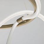 Люстра подвесная круглая золотого цвета с белыми изогнутыми световыми линиями Luke Lampco Tracer Lamp варинант исполнения - 7 | Loft Concept в Саратове