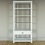 Стеллаж Elsa Dreams White со стеклянными полками и ящиком варинант исполнения - 4 | Loft Concept в Саратове