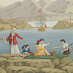 Обои ручная роспись Views of Italy Aurore варинант исполнения - 1 | Loft Concept в Саратове