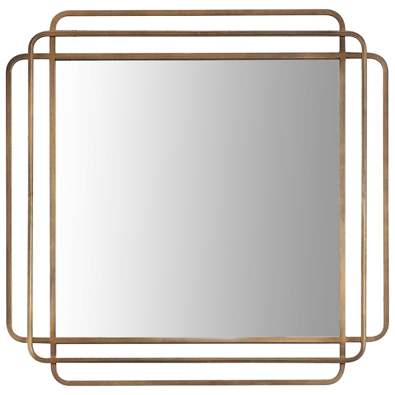 Квадратное настенное зеркало Arbela Mirror Латунь Квадратное настенное зеркало Arbela Mirror Латунь в Саратове | Loft Concept