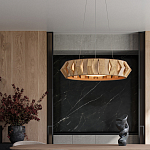 Люстра круглая из толстых деревянных реек Wooden Slats варинант исполнения - 4 | Loft Concept в Саратове