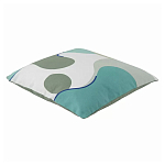 Подушка декоративная хлопковая мятного цвета с абстрактным принтом Elysian Flow Breeze варинант исполнения - 1 | Loft Concept в Саратове