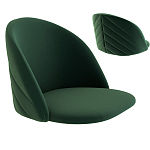 Барный стул со спинкой и металлической подставкой на 4-х деревянных ножках Зеленый Велюр Vendramin Chair варинант исполнения - 2 | Loft Concept в Саратове