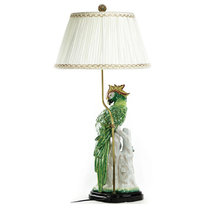 Настольная лампа Green Parrot Lamp Белый Зеленый Настольная лампа Green Parrot Lamp Белый Зеленый в Саратове | Loft Concept