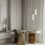 Подвесной светильник с цилиндрическим плафоном из белого алебастра Cryptocrystalline Stone варинант исполнения - 9 | Loft Concept в Саратове