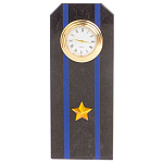 Часы погон подарочные настольные Авиация ВМФ из натурального камня Змеевик Military Clock варинант исполнения - 10 | Loft Concept в Саратове