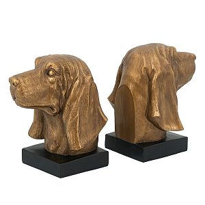 Держатель для книг с бронзовыми фигурками головы собаки Dog Elegance