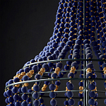 Люстра каплевидной формы декорированная синими и золотыми бусинами Blue Beads варинант исполнения - 3 | Loft Concept в Саратове