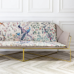 Трехместный диван на металлическом каркасе с цветочным принтом в стиле шинуазри Chinoiserie Birds on a Tree Sofa варинант исполнения - 7 | Loft Concept в Саратове