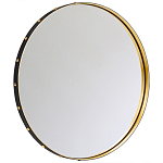 Зеркало овальное в металлической раме с кожаной отделкой Loft in Reflection варинант исполнения - 2 | Loft Concept в Саратове
