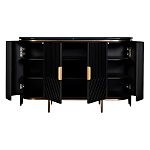 Комод черный округлой формы с рельефным фасадом Black Cut варинант исполнения - 2 | Loft Concept в Саратове