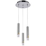 Подвесной светильник Metal Acrylic Tube Trio Chrome Hanging Lamp варинант исполнения - 2 | Loft Concept в Саратове