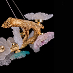 Люстра круглая на золотом каркасе с цветочным декором Miscellaneous herbs варинант исполнения - 4 | Loft Concept в Саратове